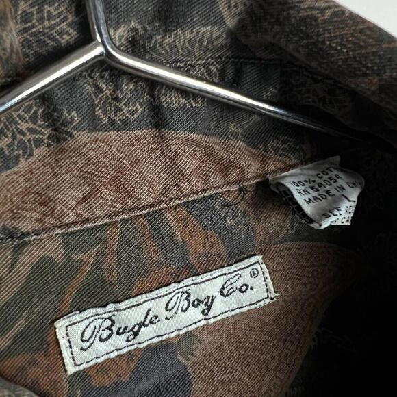 Bugle Boy Shirt Size Large Brown Y2K 2000s Urban Streetwear Retro - Picture 3 of 4